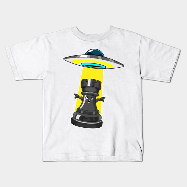 Chess piece Rook Spaceship Chess Kids T-Shirt by Markus Schnabel